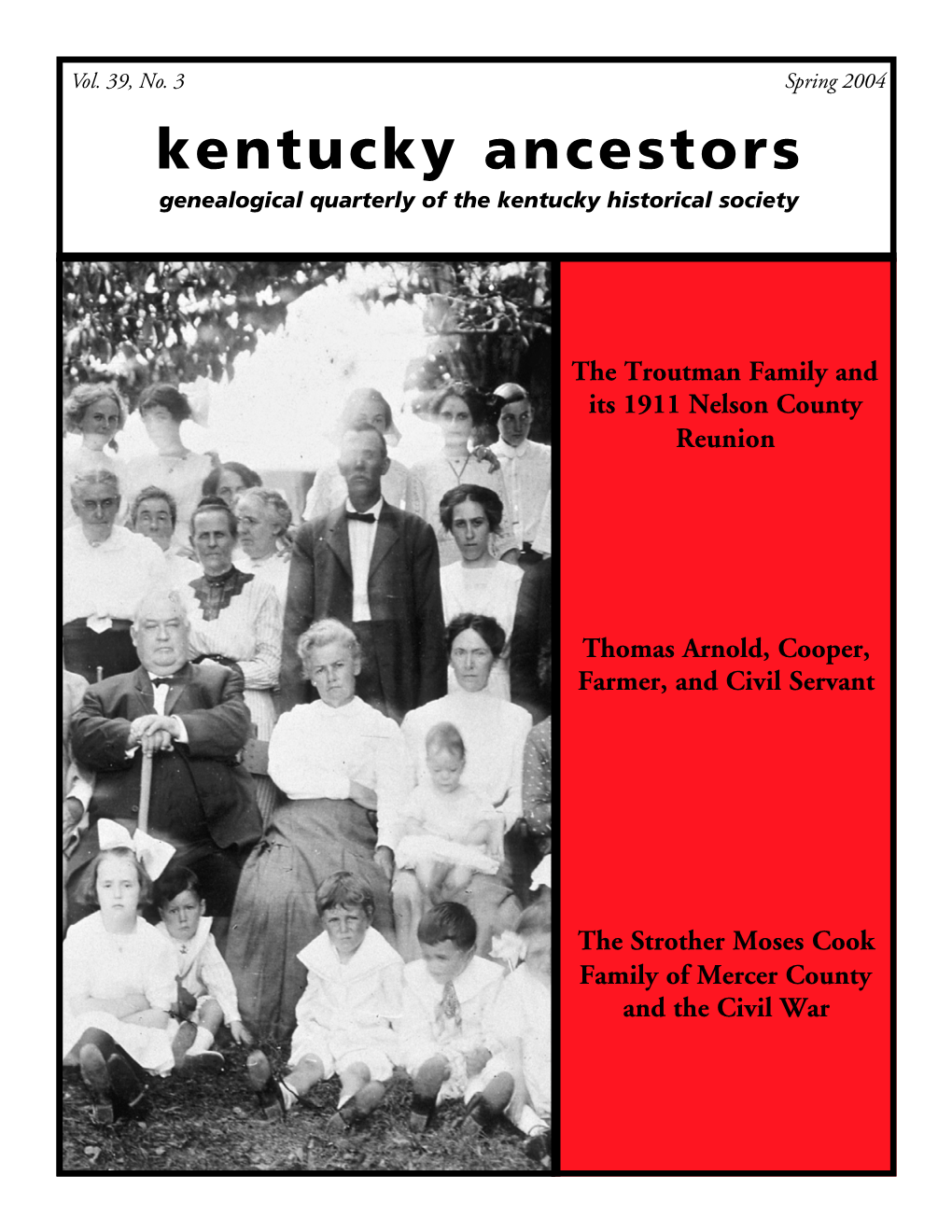 Kentucky Ancestors Genealogical Quarterly of the Kentucky Historical Society