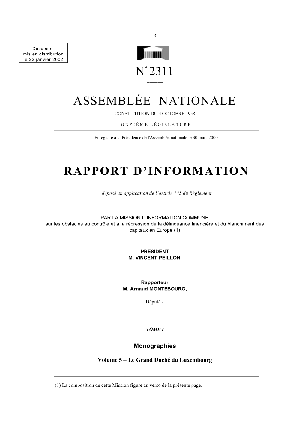 N° 2311 Assemblée Nationale