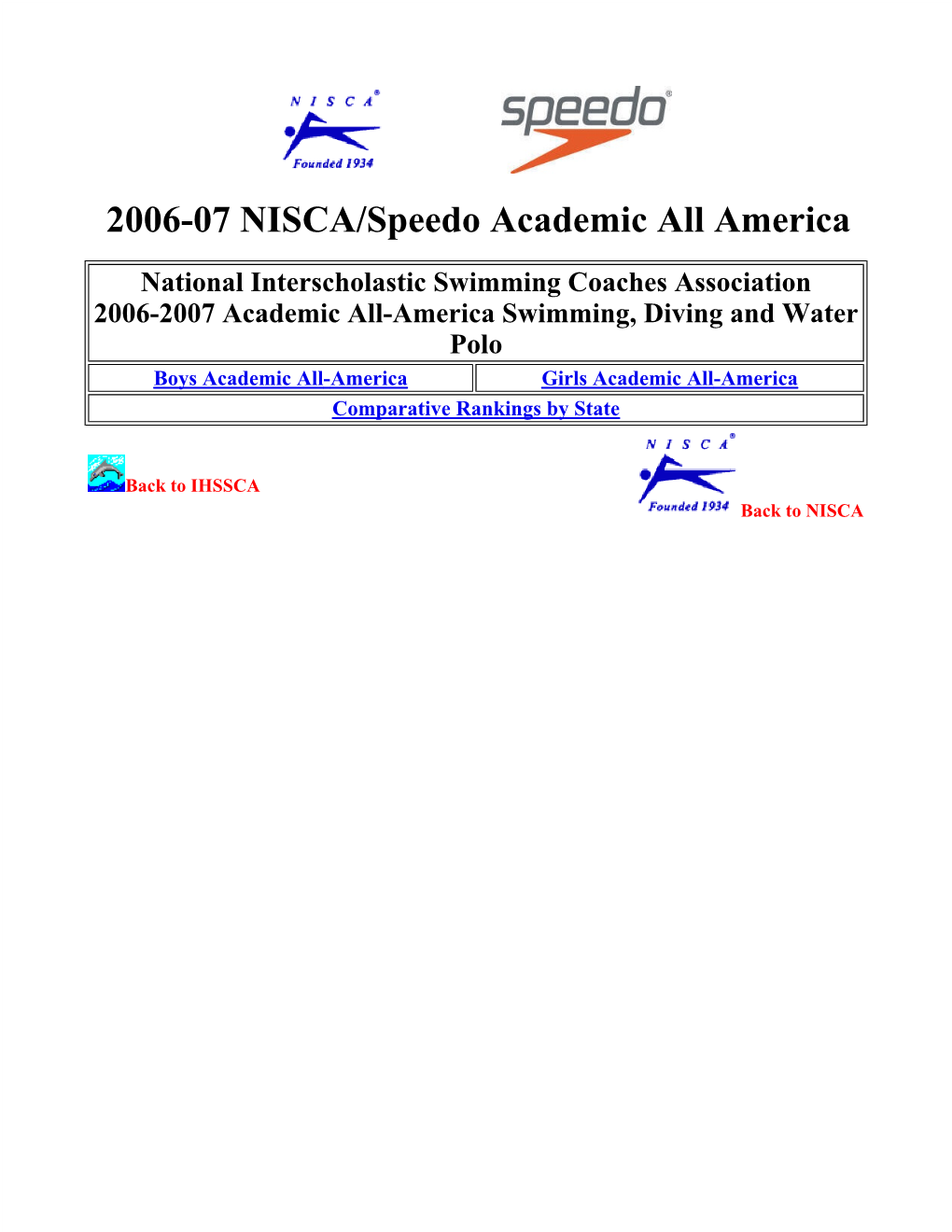 2006-07 NISCA/Speedo Academic All America