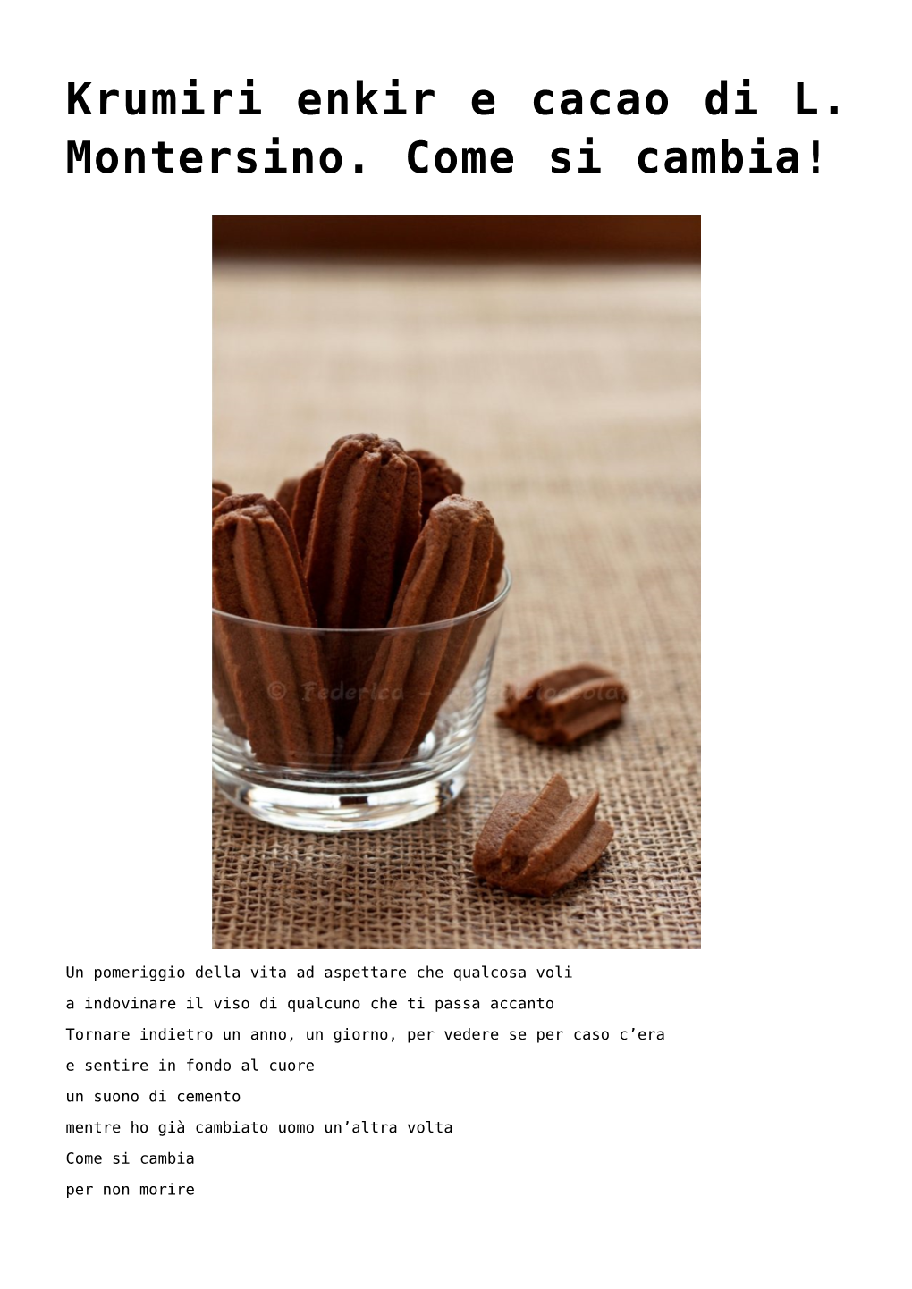 Krumiri Enkir E Cacao Di L. Montersino