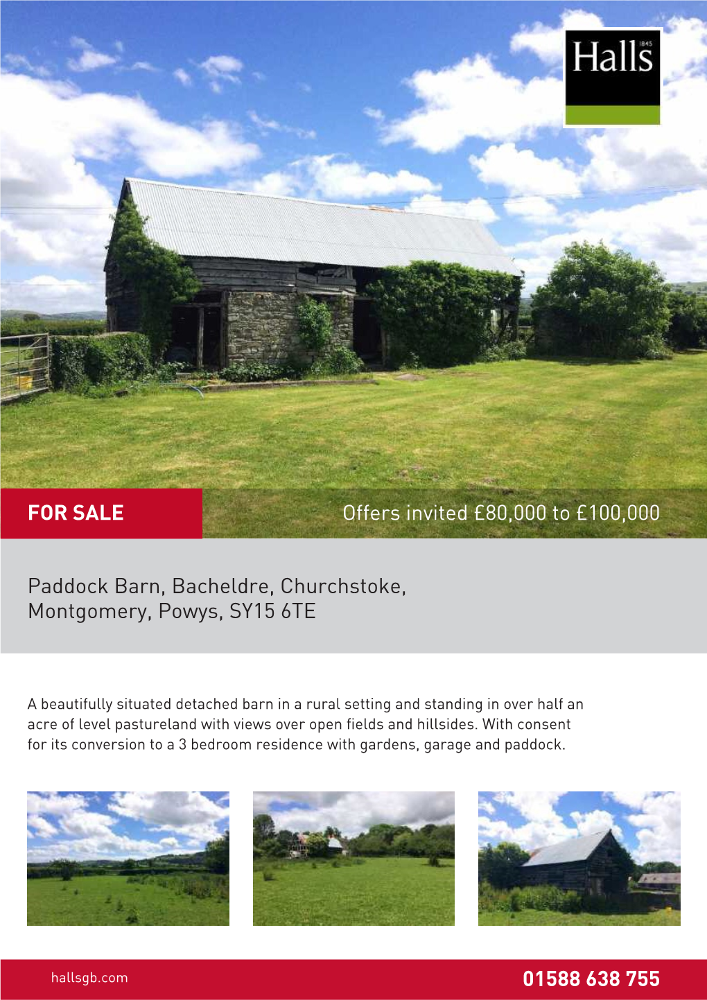 Offers Invited £80,000 to £100,000 Paddock Barn, Bacheldre