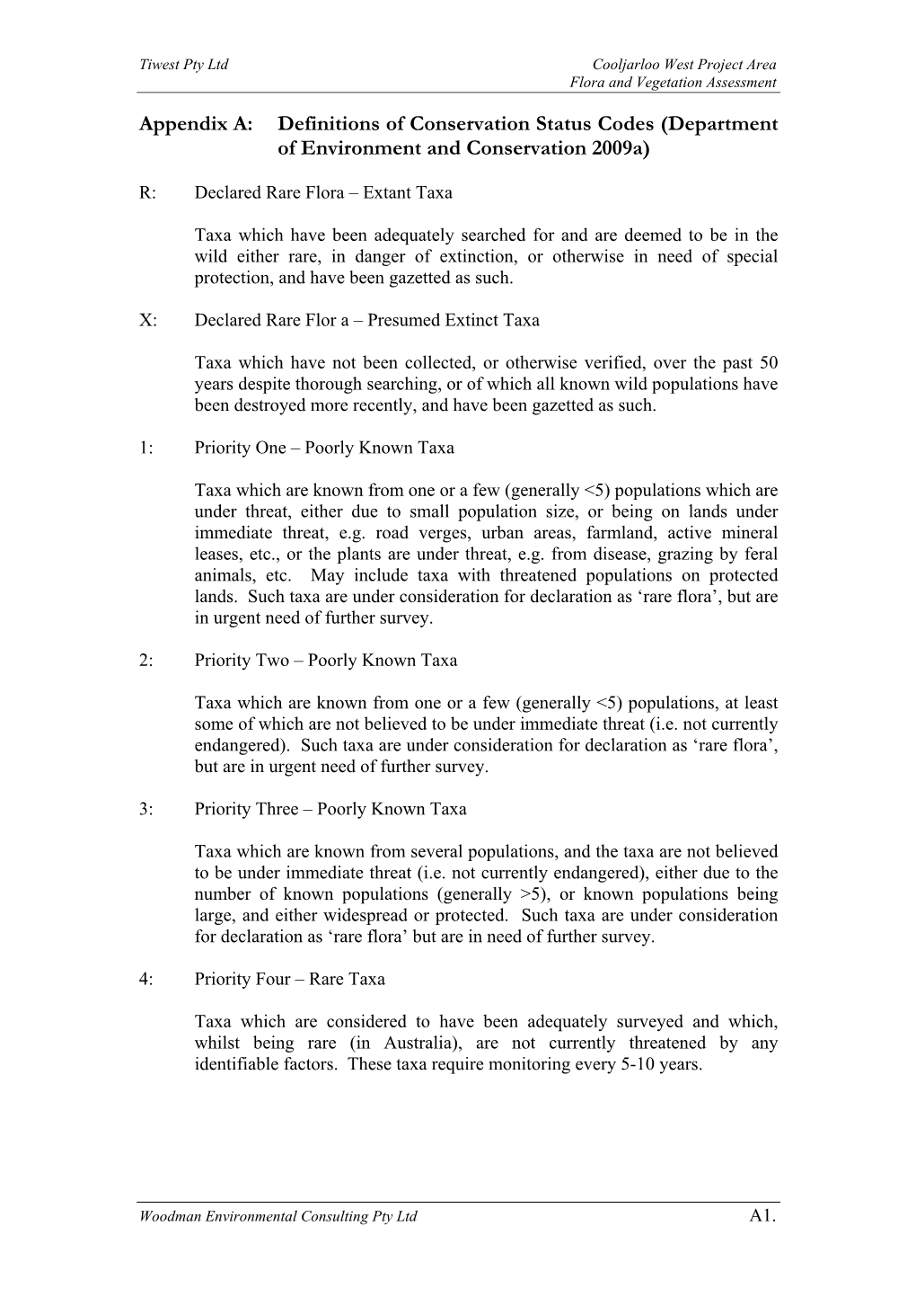 Flora and Vegetation Assessment