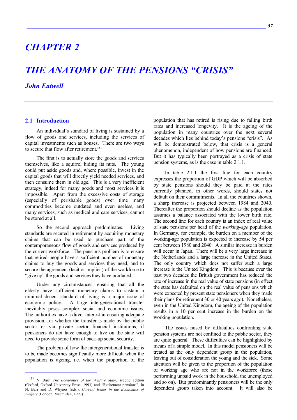 Chapter 2 the Anatomy of the Pensions “Crisis”