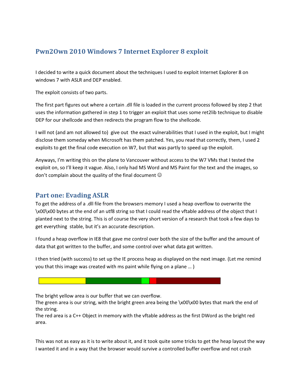 Pwn2own 2010 Windows 7 Internet Explorer 8 Exploit