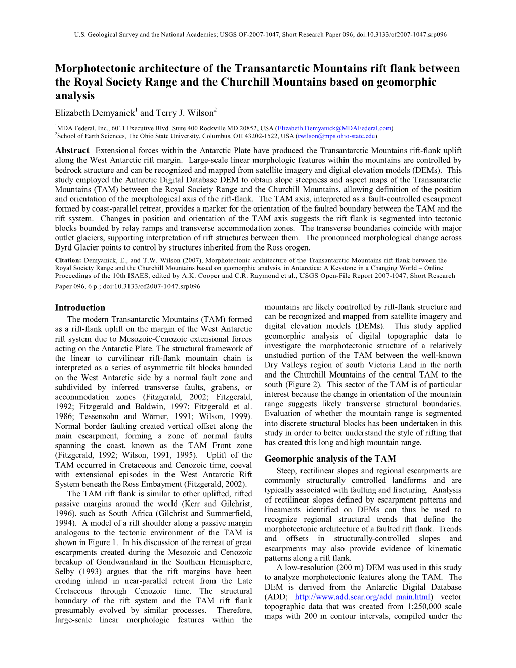 USGS Open-File Report 2007-1047, Short Research Paper 096, 6 P.; Doi:10.3133/Of2007-1047.Srp096