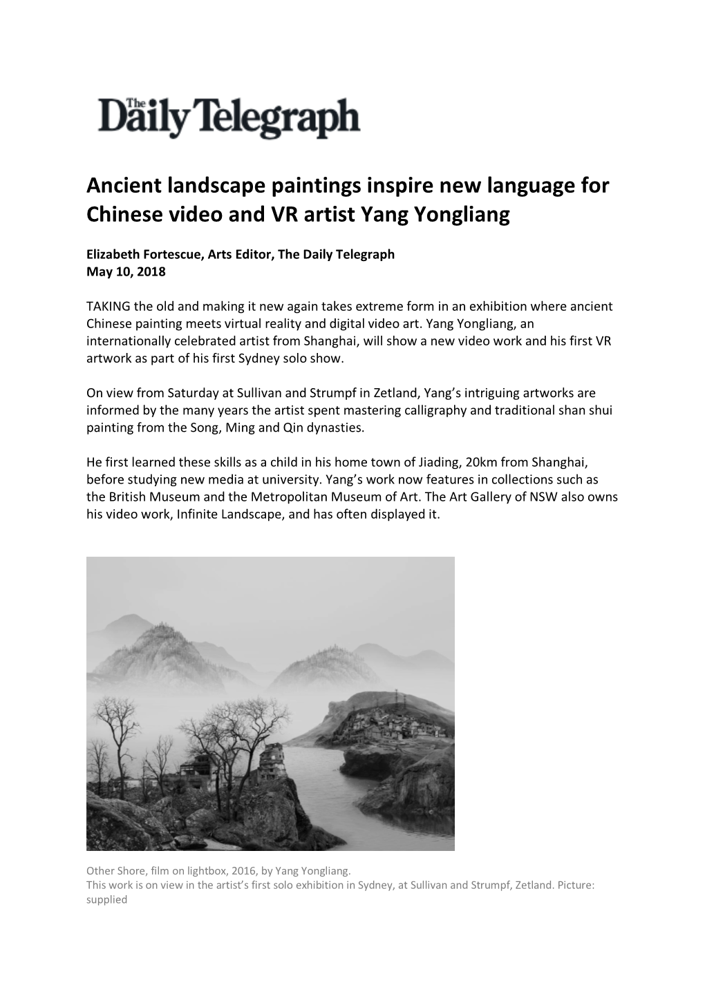 Ancient Landscape Paintings Inspire New Language for Chinese Video and VR Artist Yang Yongliang