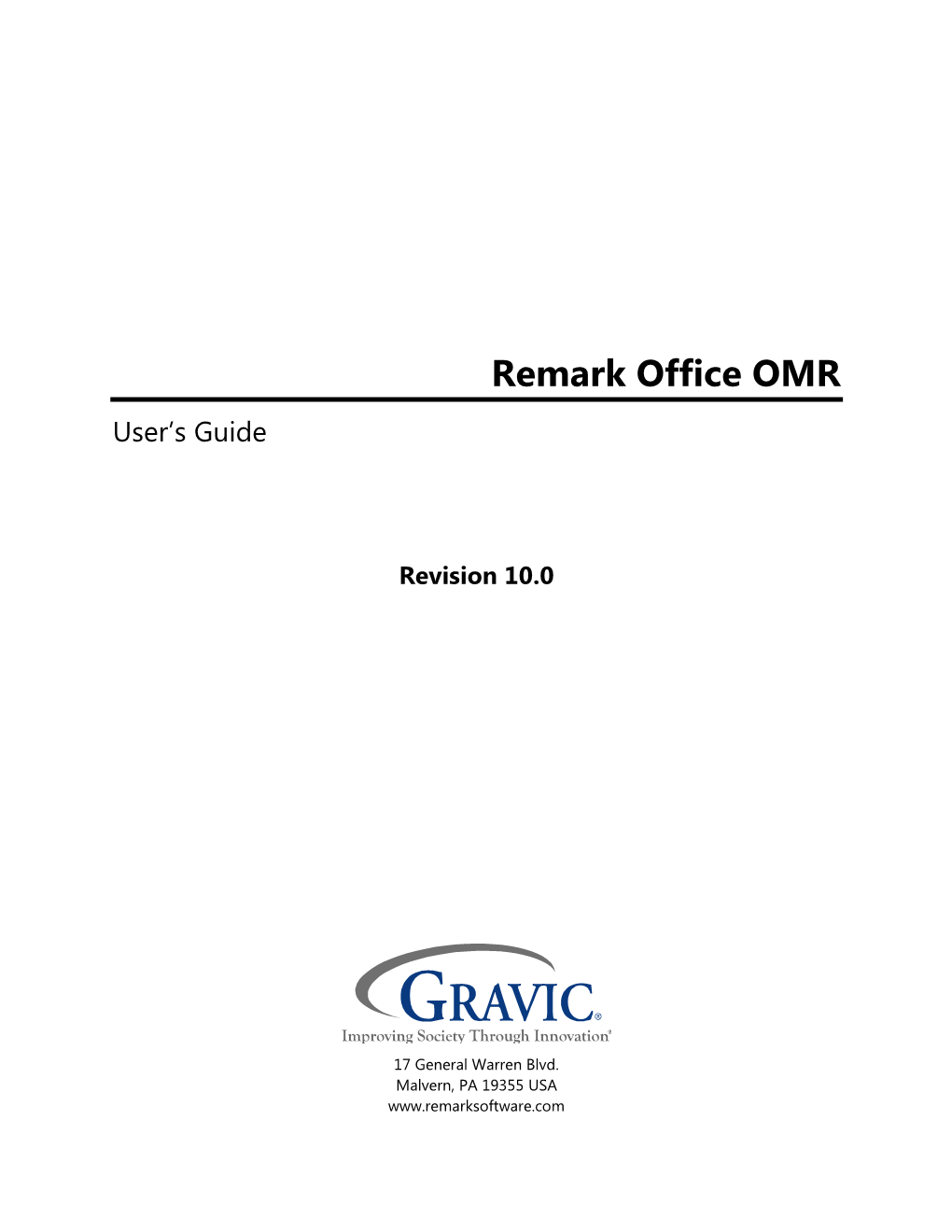 Remark Office OMR User's Guide and Elsewhere in This File