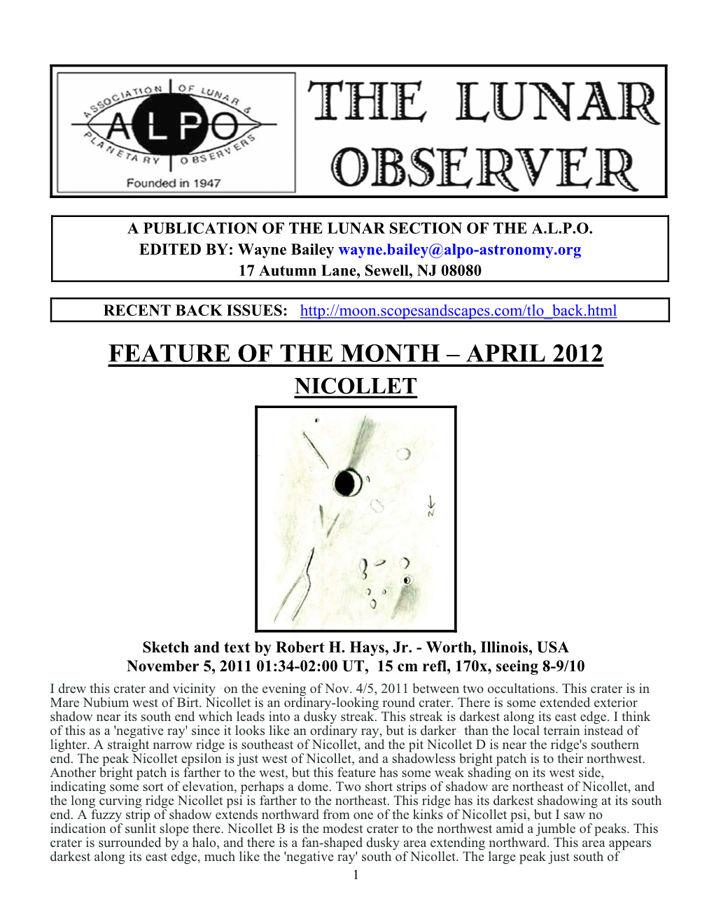 Feature of the Month – April 2012 Nicollet