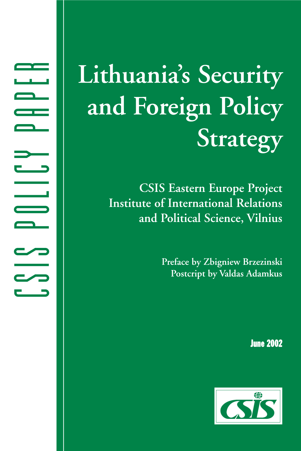 Lithuania's Security and Foreign Policy Strategy