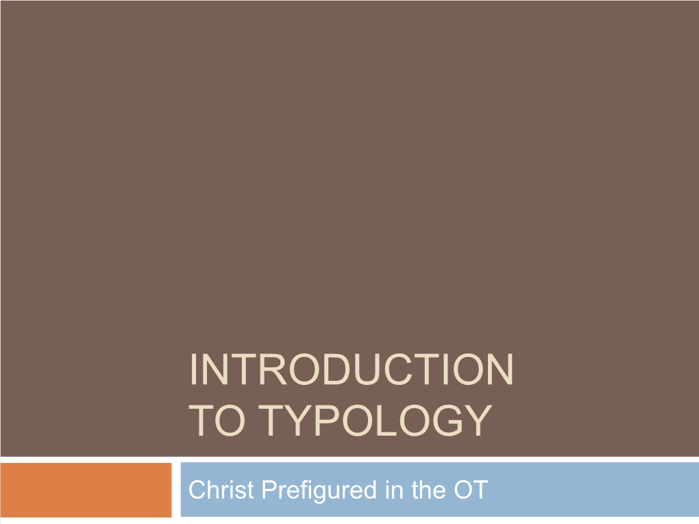 Introduction to Typology