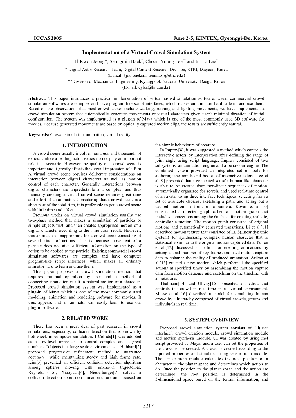 Implementation of a Virtual Crowd Simulation System