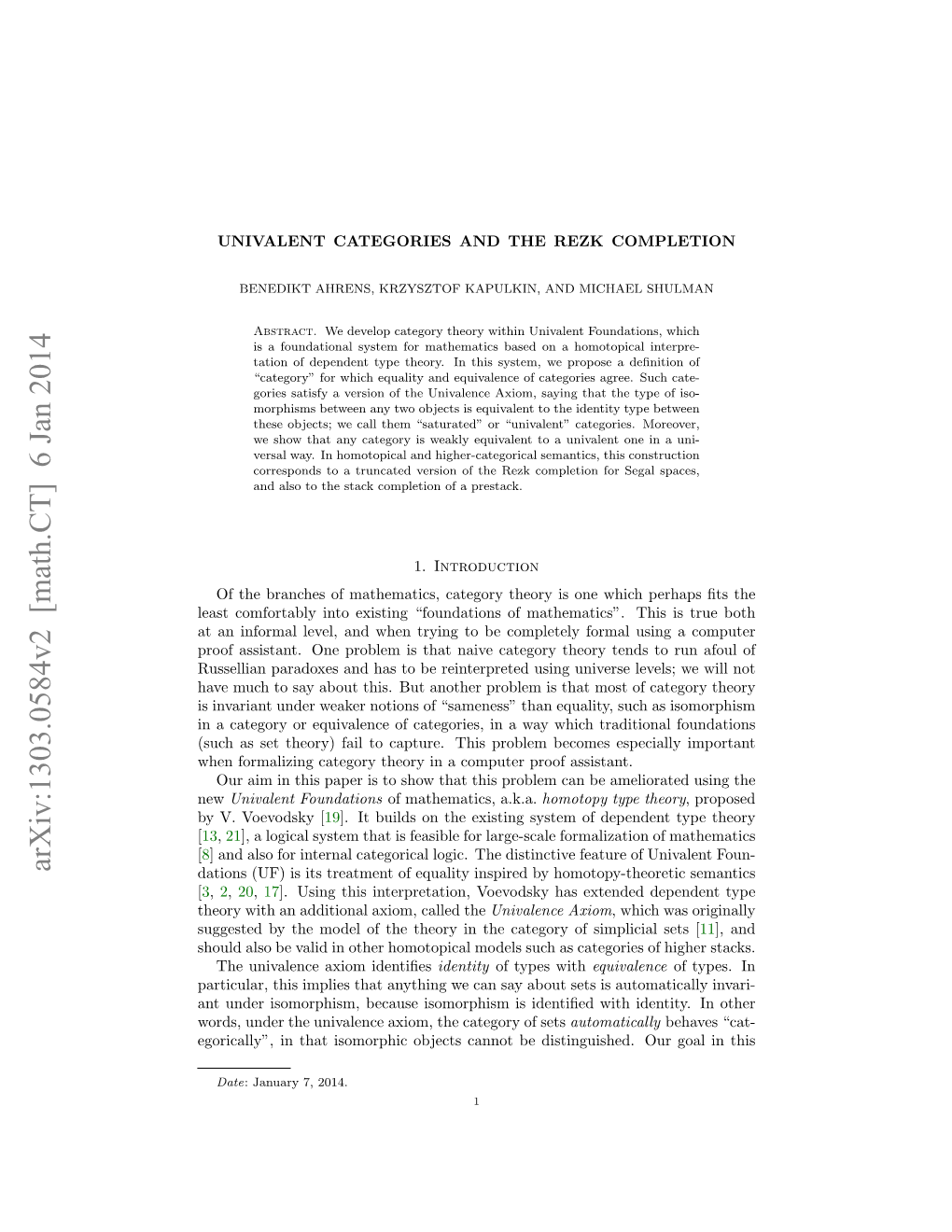 Univalent Categories and the Rezk Completion