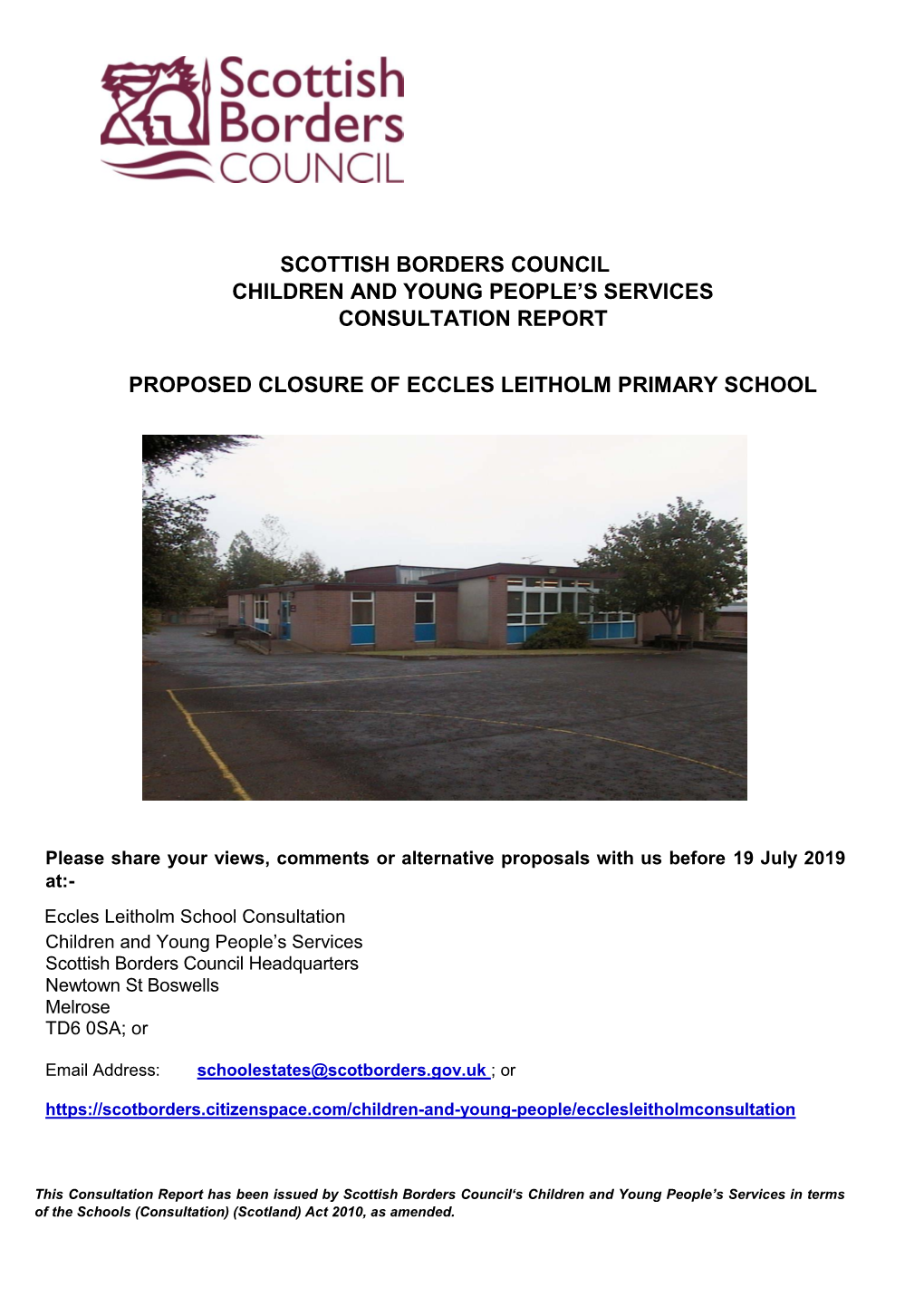 Appendix Eccles Leitholm Consultation Report June 2019