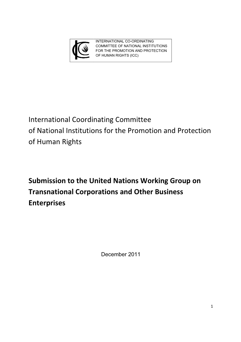 International Coordinating Committee of National Institutions for the Promotion and Protection of Human Rights