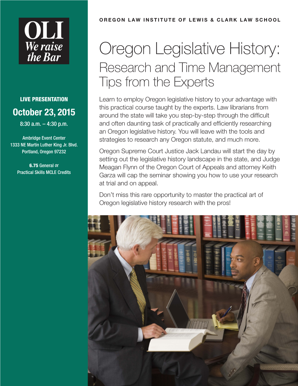 Oregon Legislative History: Research and Time Management Tips from the Experts