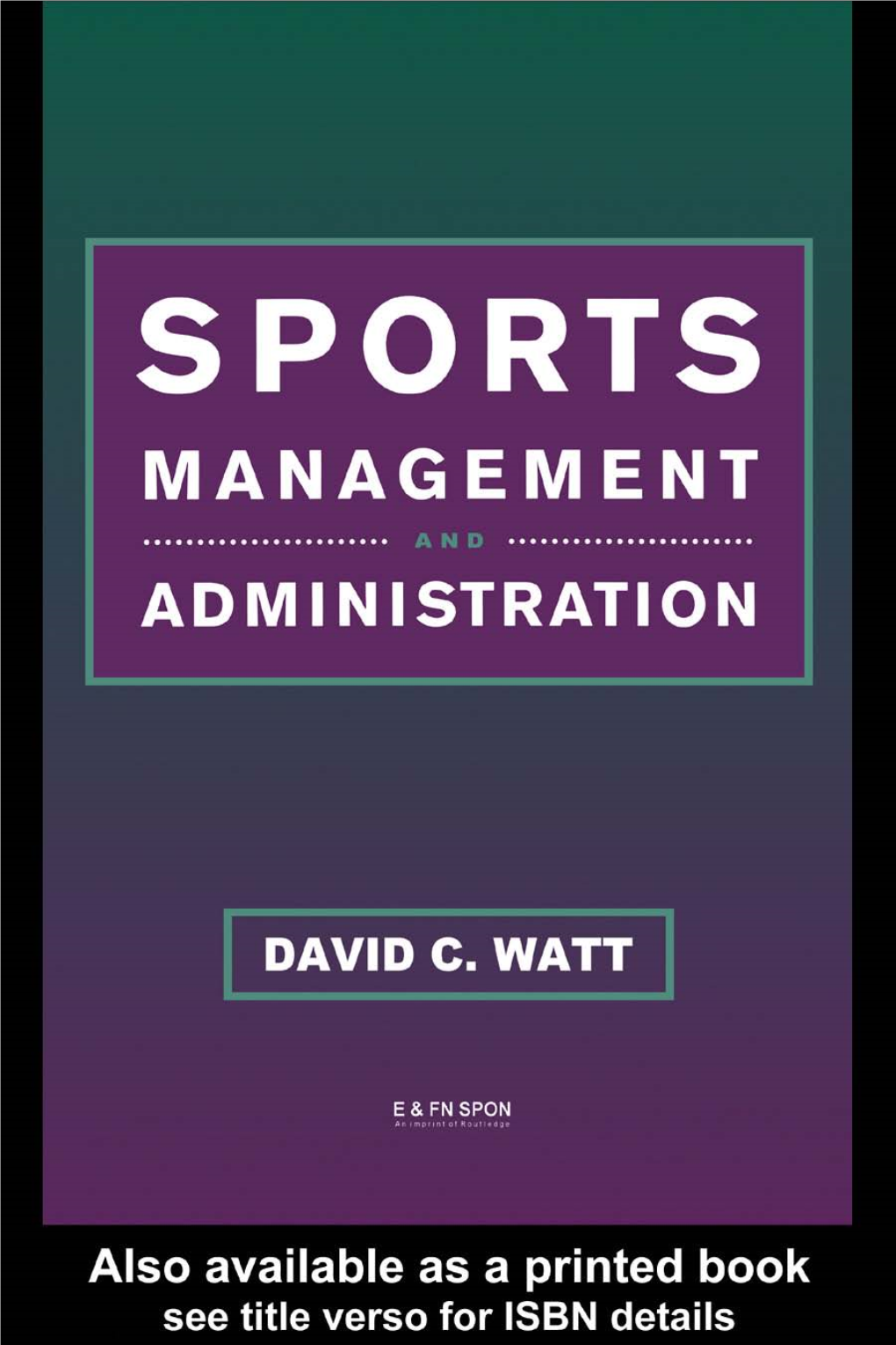 Sports Management and Administration