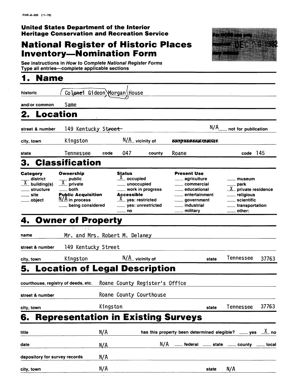 National Register of Historic Places Inventory—Nomination Form