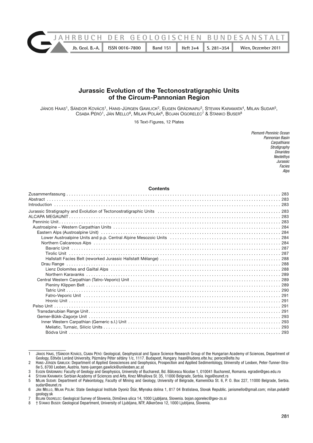 Jahrbuch Der Geologischen Bundesanstalt Jb