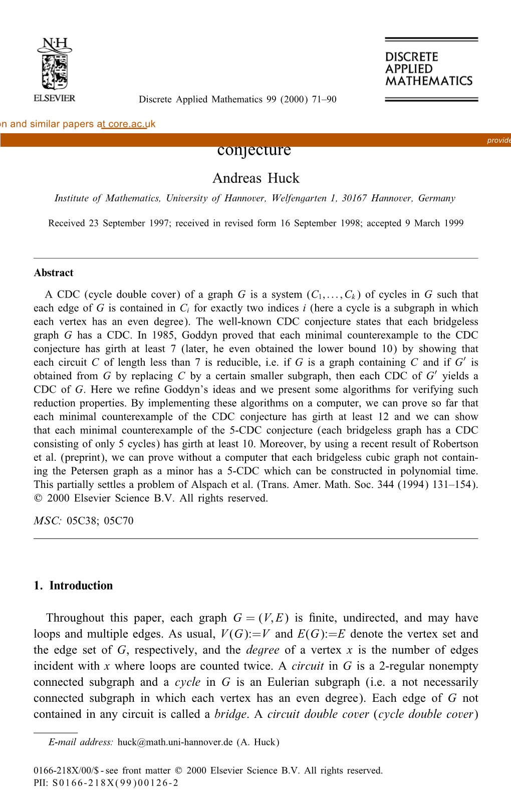 Reducible Configurations for the Cycle Double Cover Conjecture