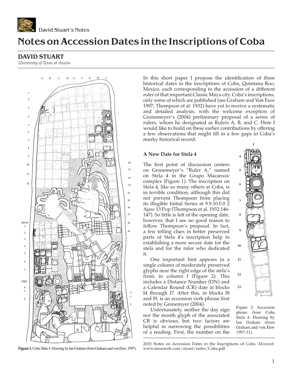 Notes on Accession Dates in the Inscriptions of Coba