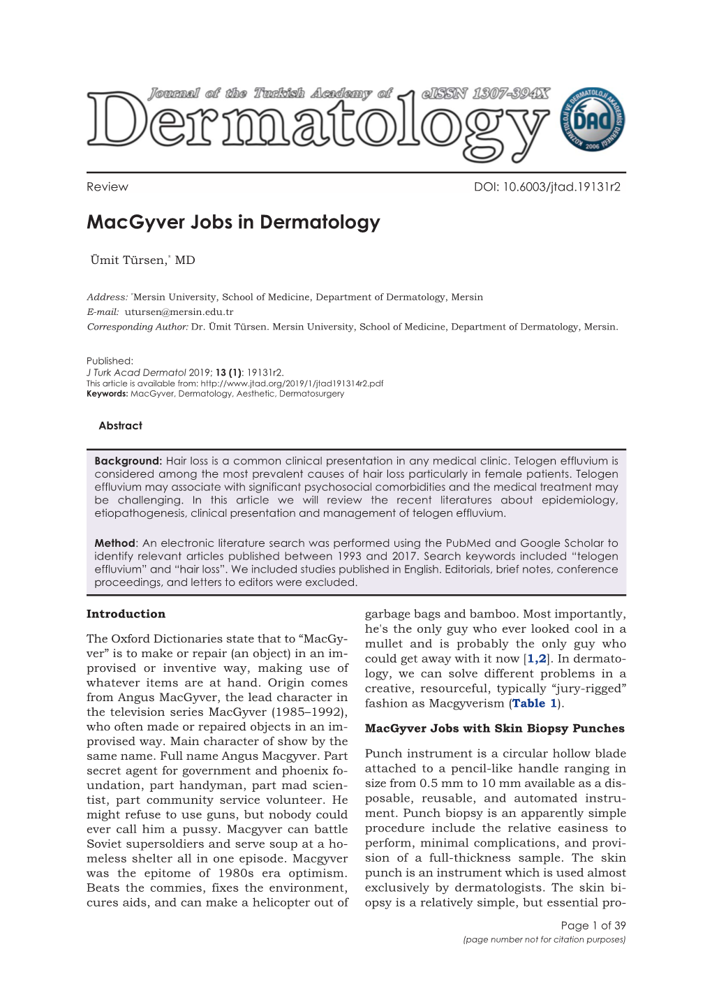 Macgyver Jobs in Dermatology