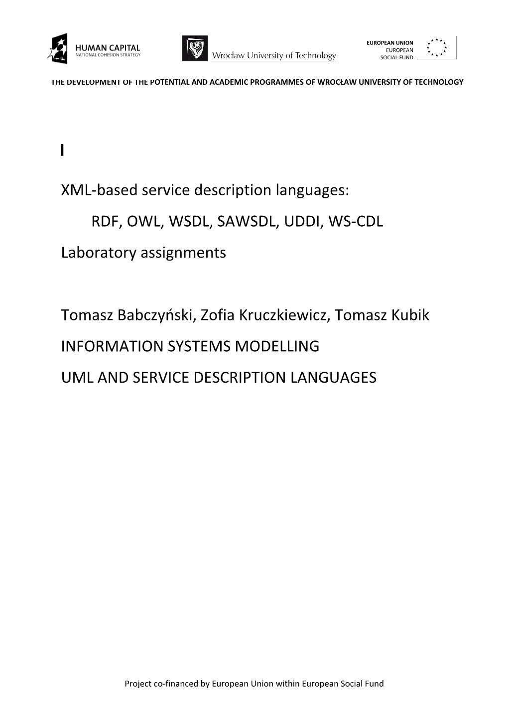 XML-Based Service Description Languages