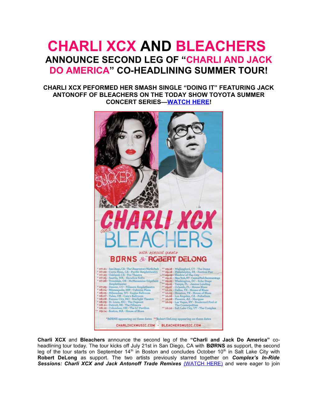 Charli Xcx and Bleachers