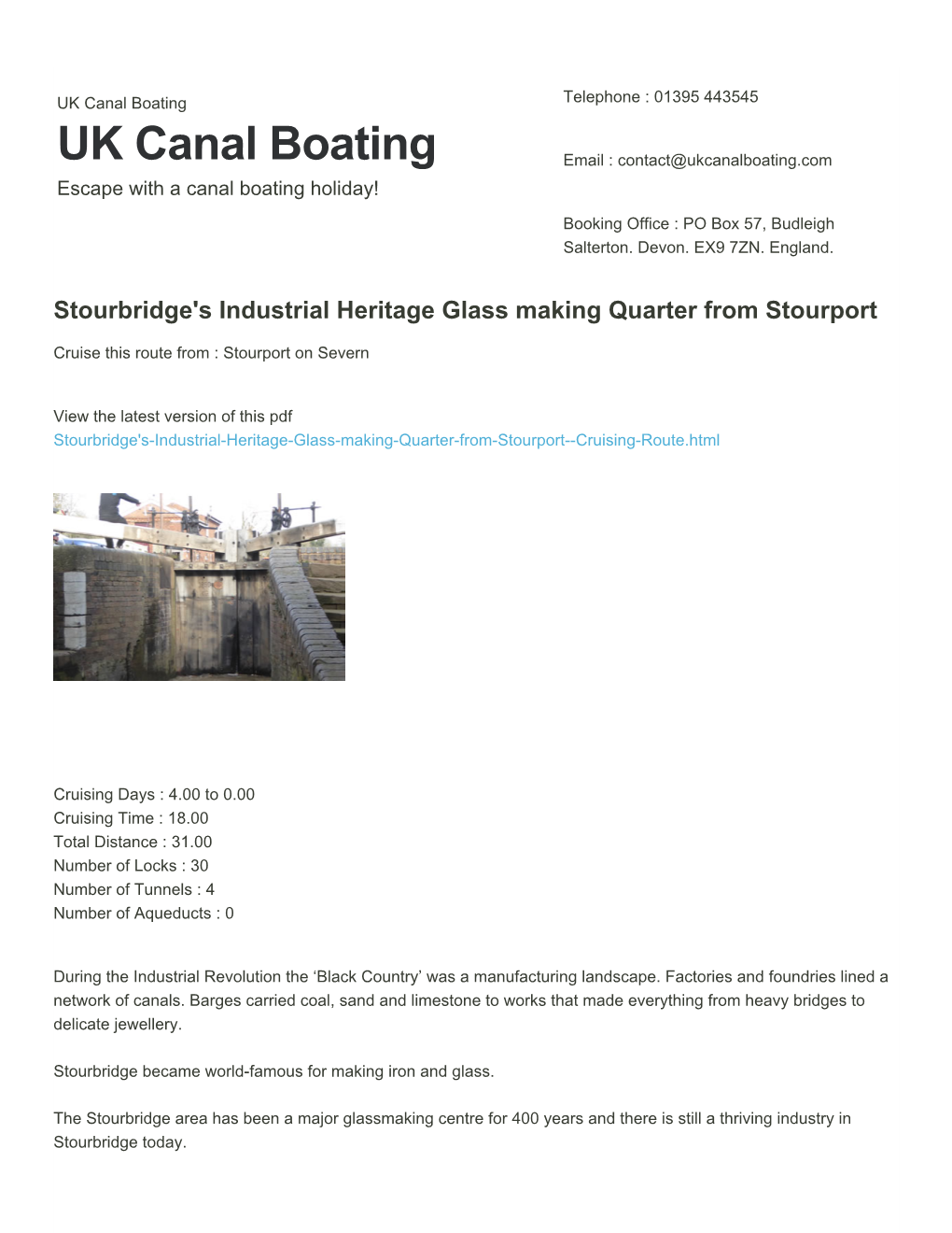 Stourbridge's Industrial Heritage Glass Making Quarter from Stourport