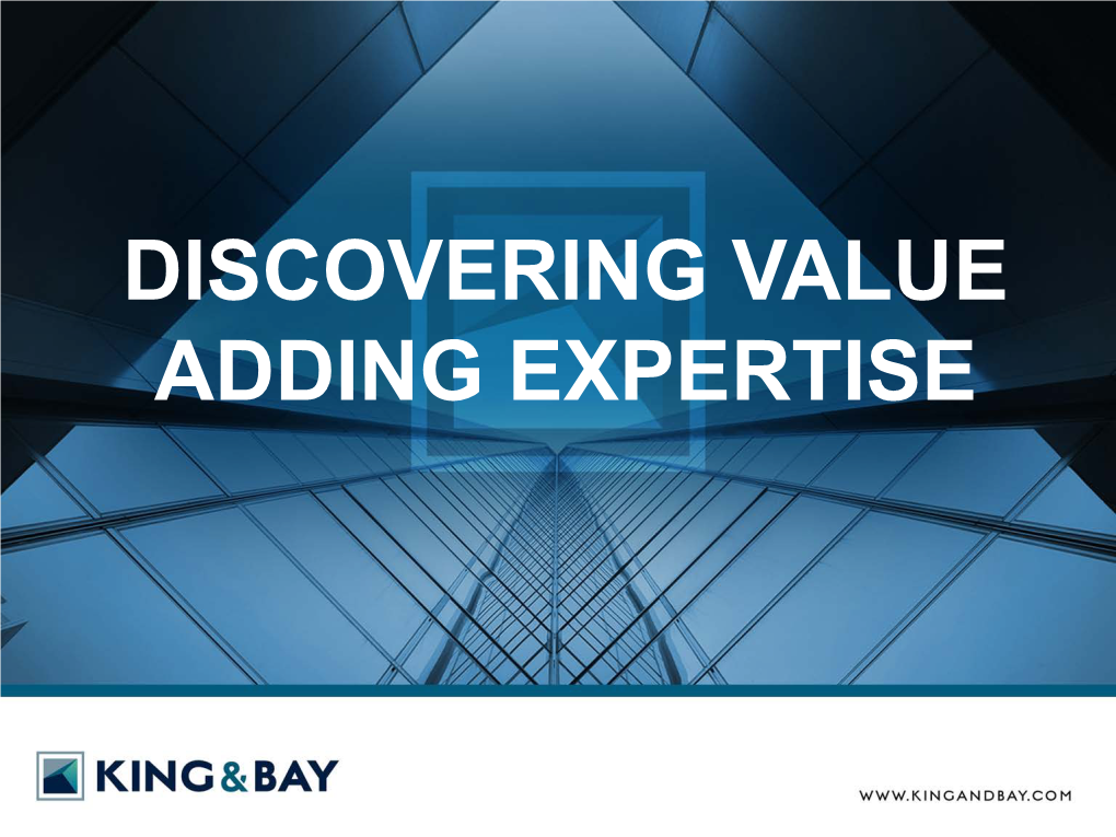 DISCOVERING VALUE ADDING EXPERTISE We Combine Merchant Banking Practices with Fully- Integrated Management Services