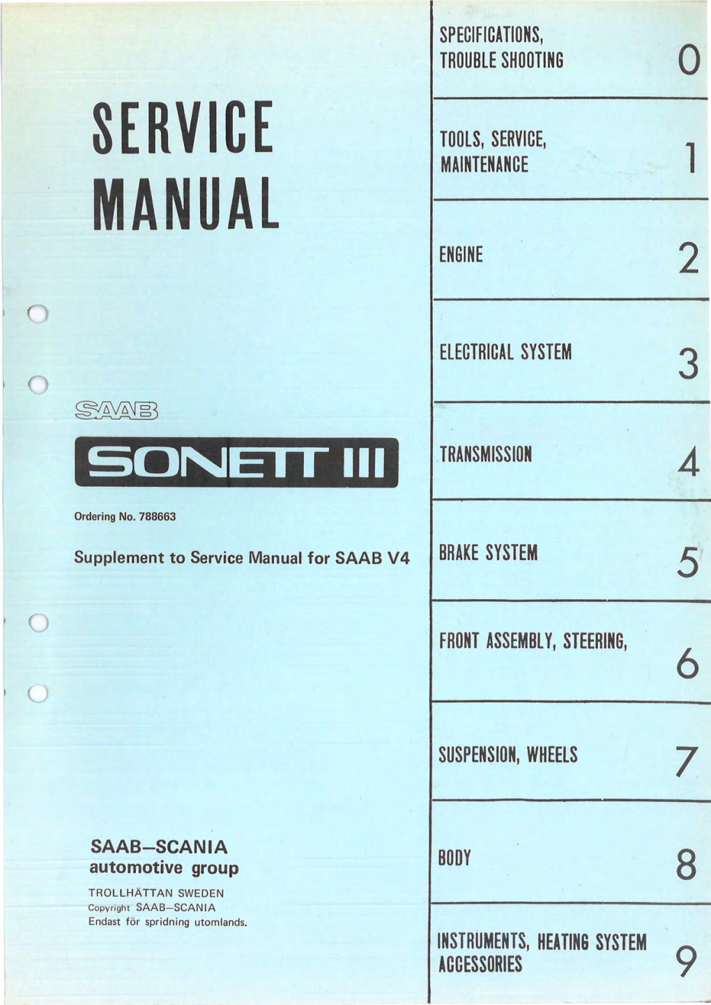 Service Manual for SAAB V4 BRAKE SYSTEM 5