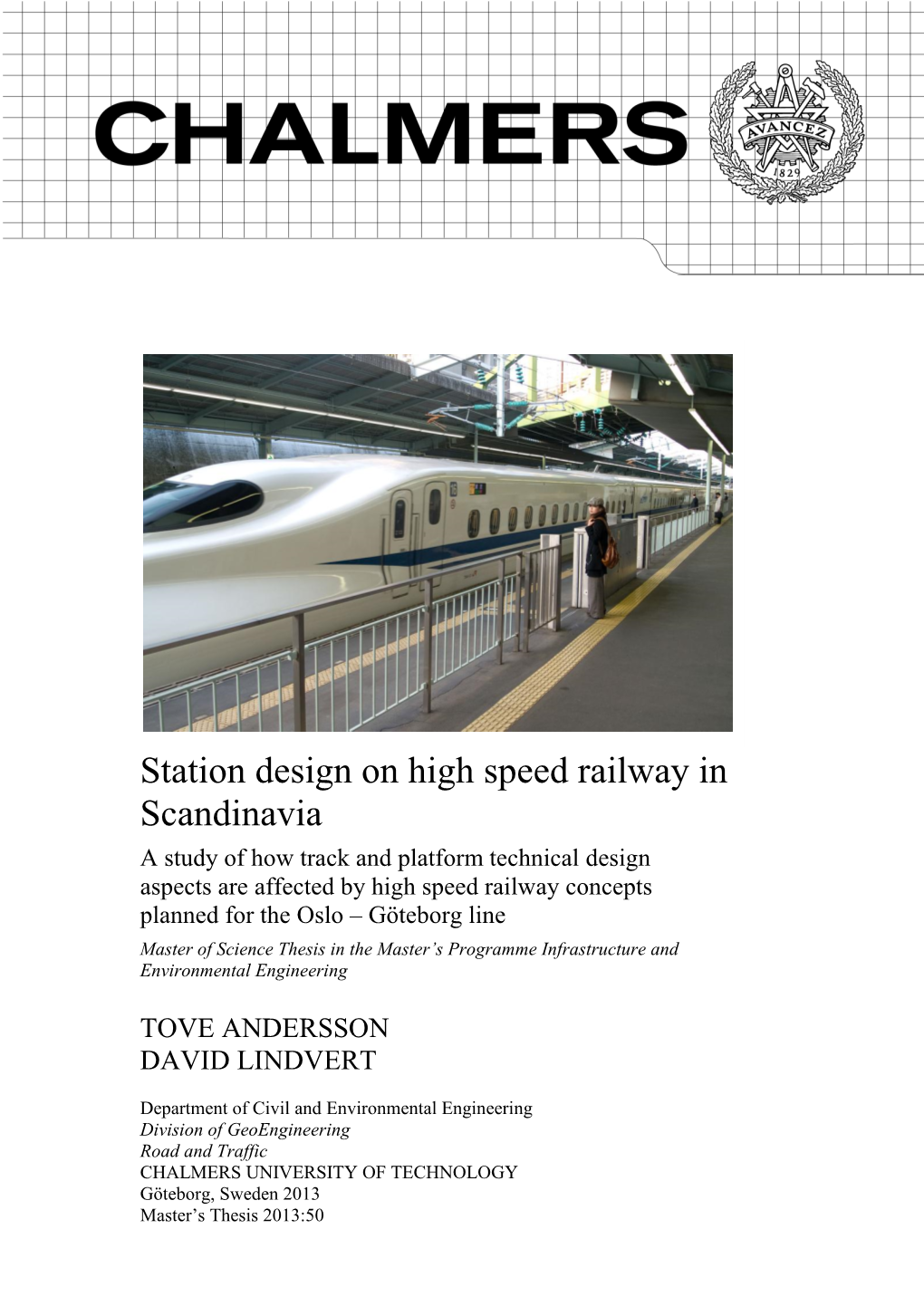 Station Design on High Speed Railway in Scandinavia