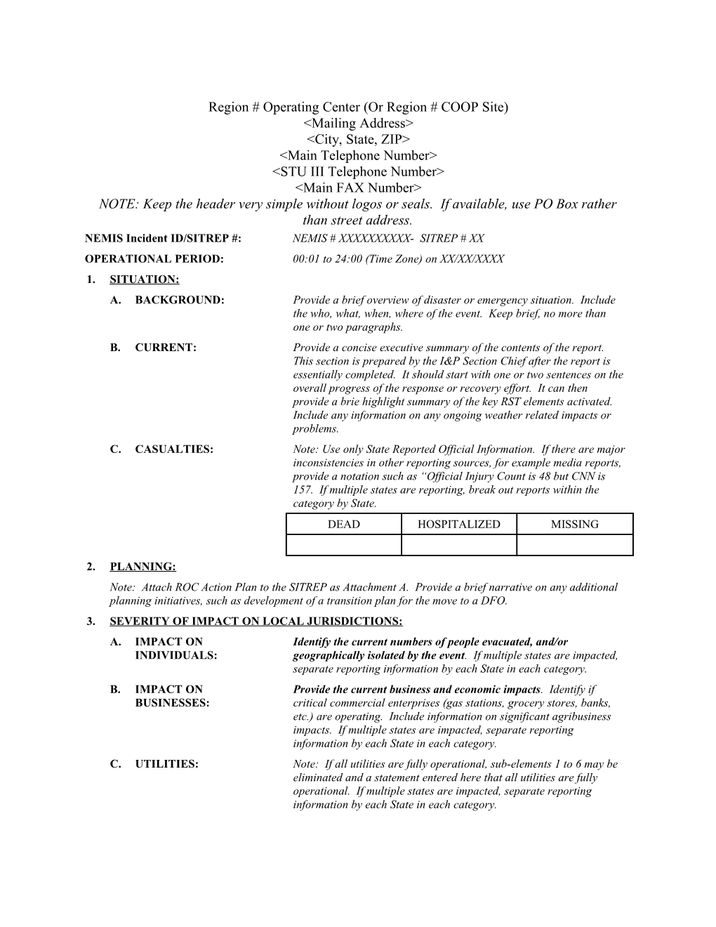 Sitrep/Declaration Id s1