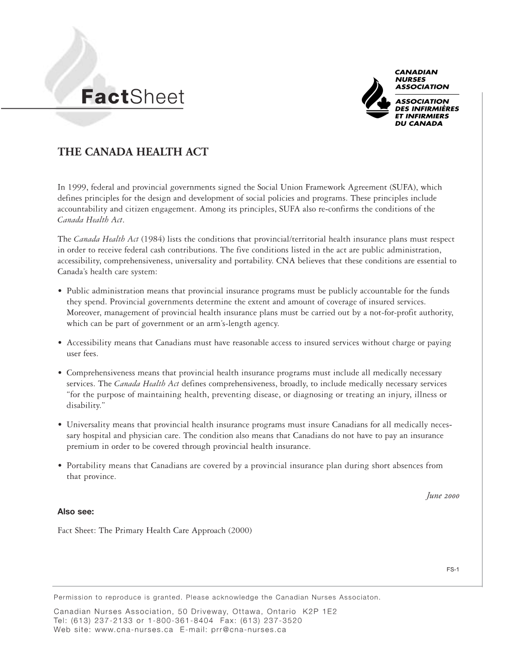 The Canada Health Act
