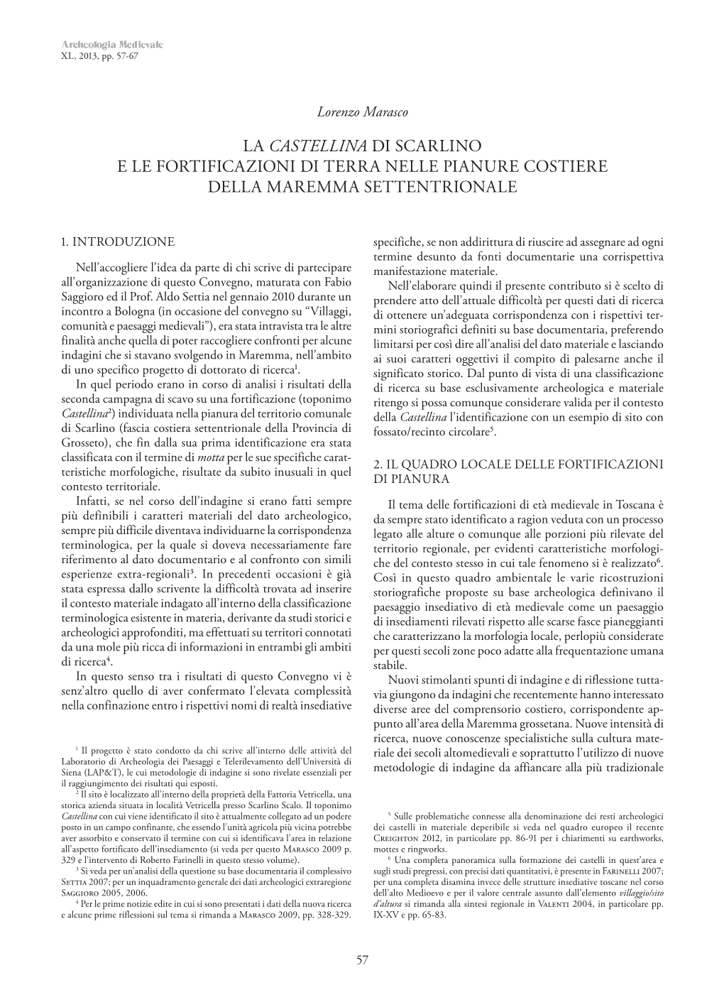 La Castellina Di Scarlino E Le Fortificazioni Di Terra Nelle Pianure Costiere Della Maremma Settentrionale