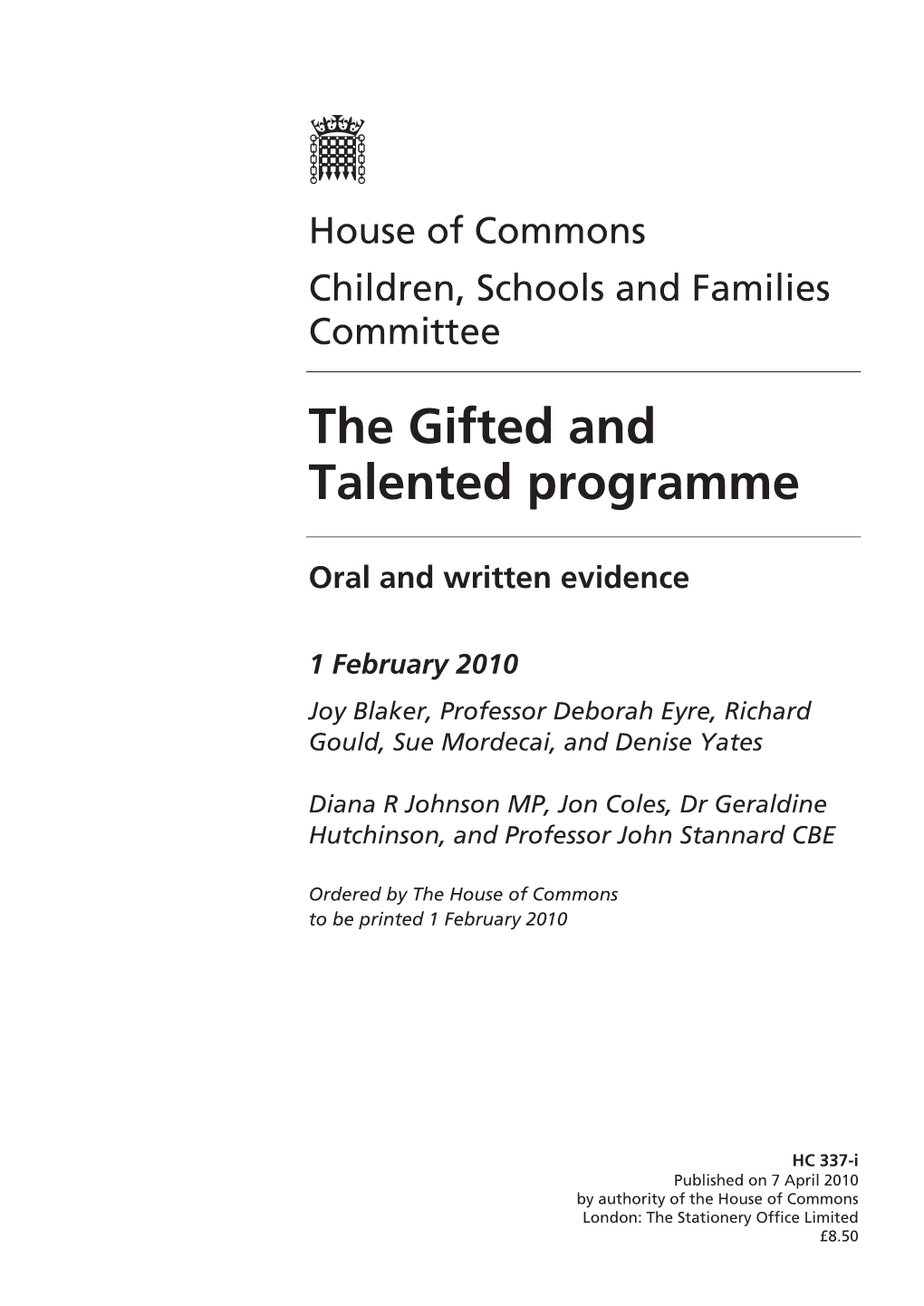The Gifted and Talented Programme