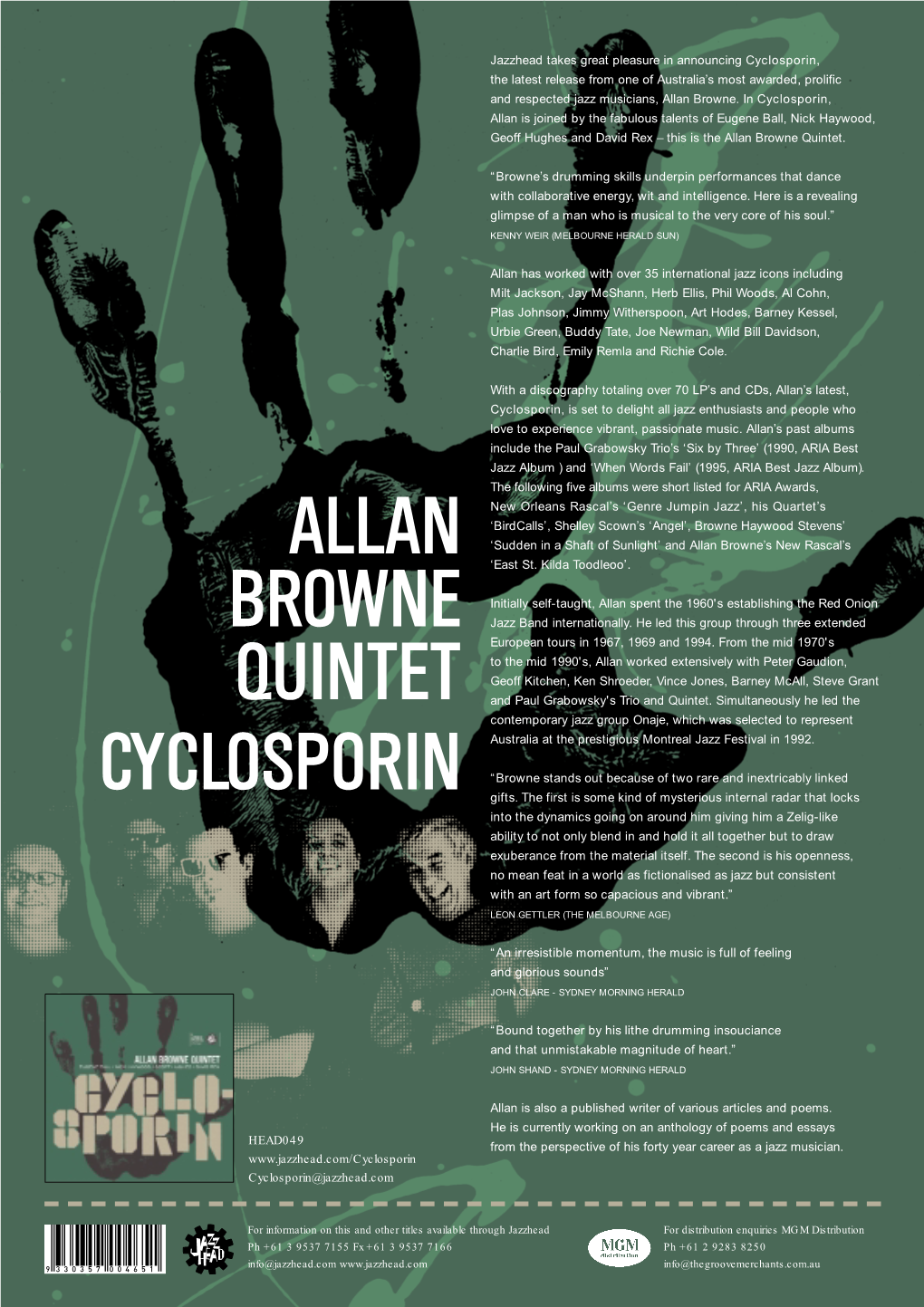 Allan Browne Quintet Cyclosporin