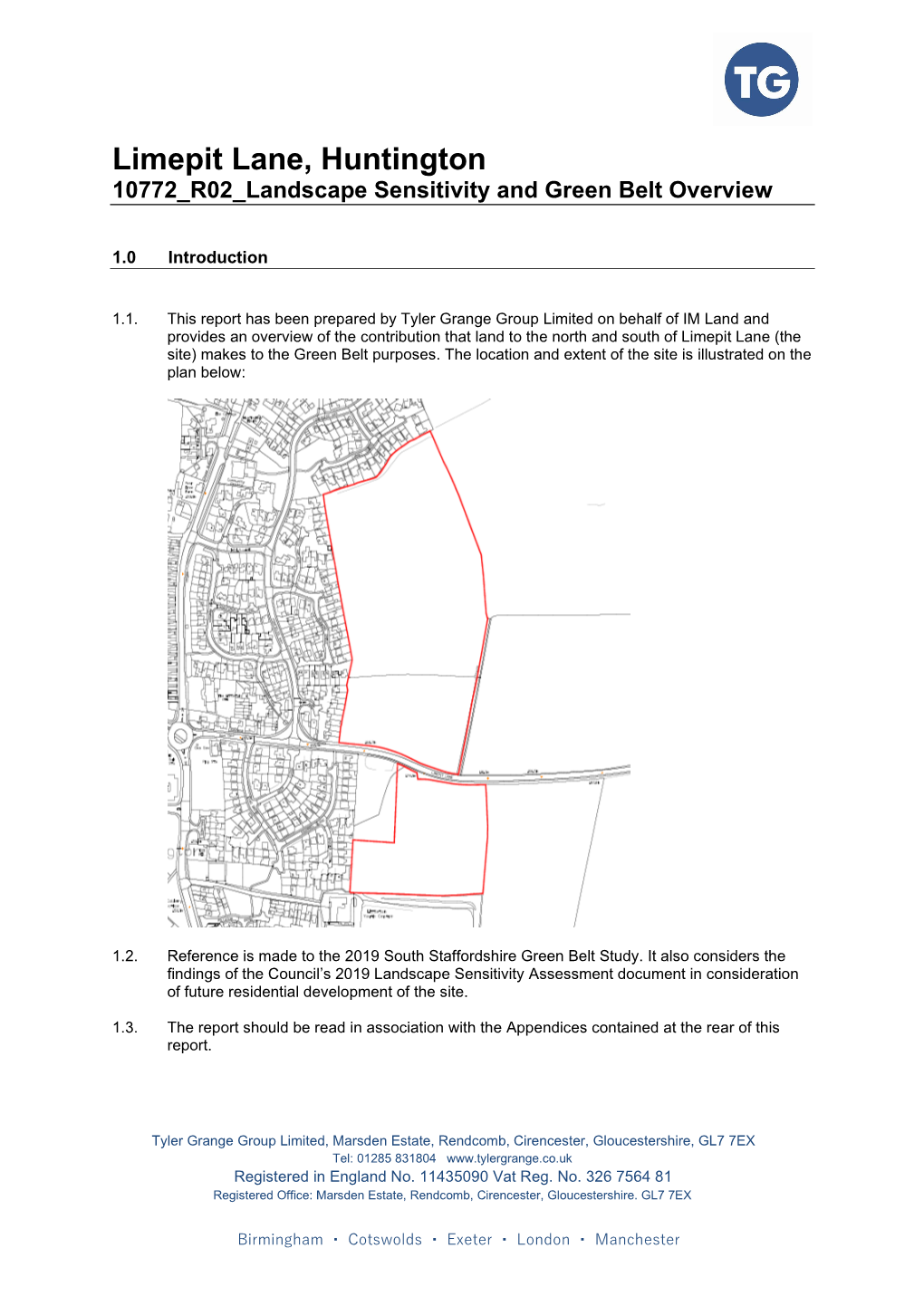 Limepit Lane, Huntington 10772 R02 Landscape Sensitivity and Green Belt Overview