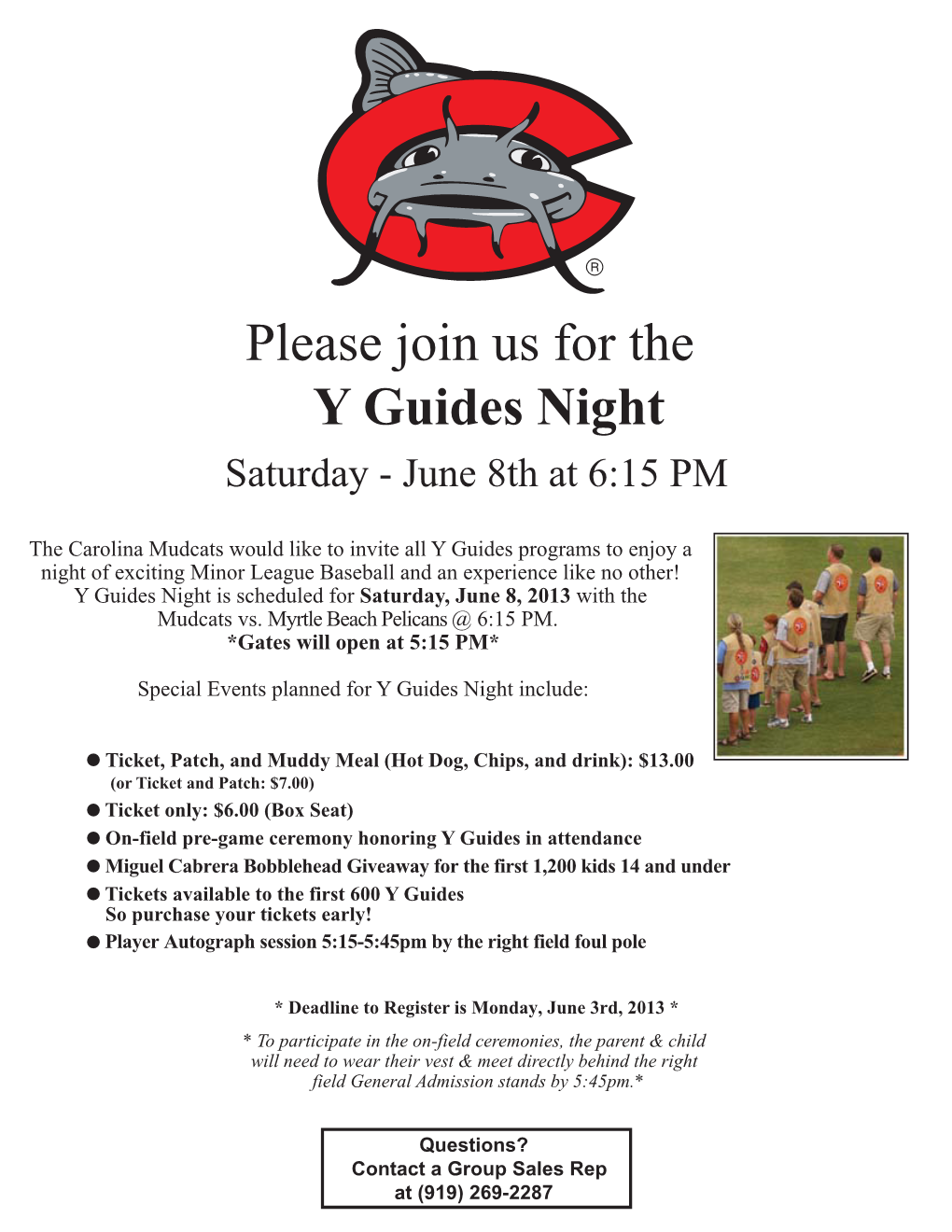 Please Join Us for the Y Guides Night Saturday - June 8Th at 6:15 PM
