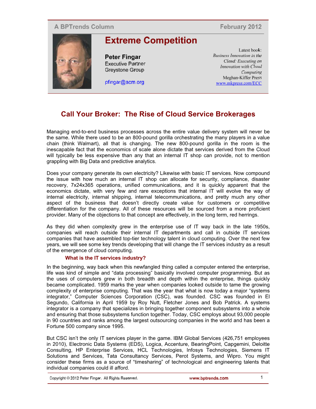 Call Your Broker: the Rise of Cloud Service Brokerages