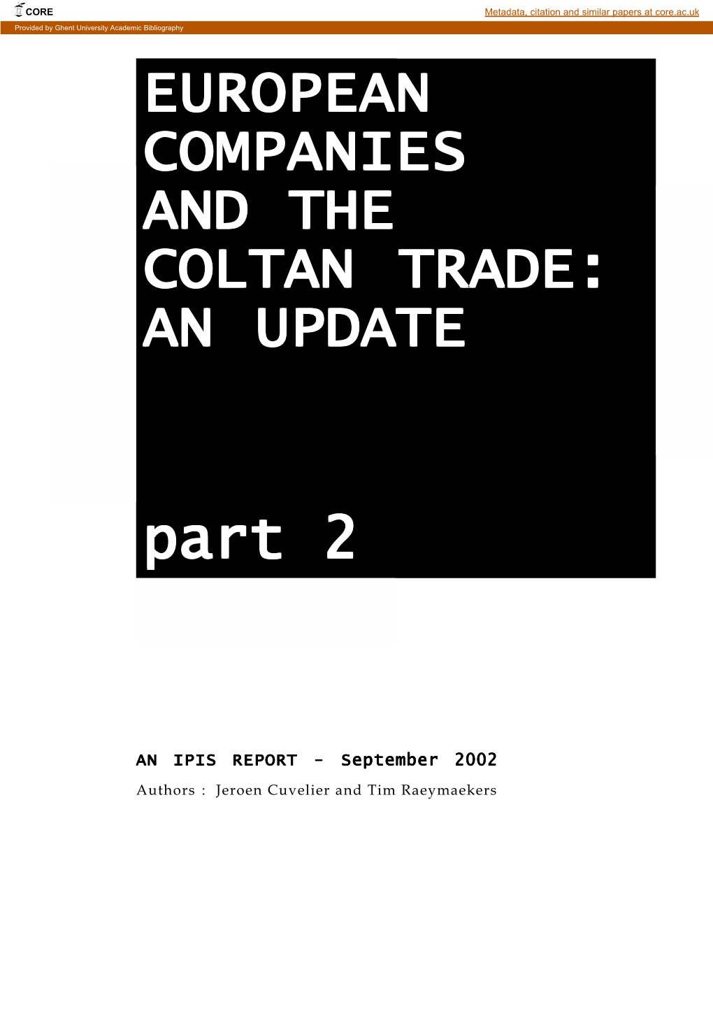 Coltan Trade:Trade: Anan Updateupdate