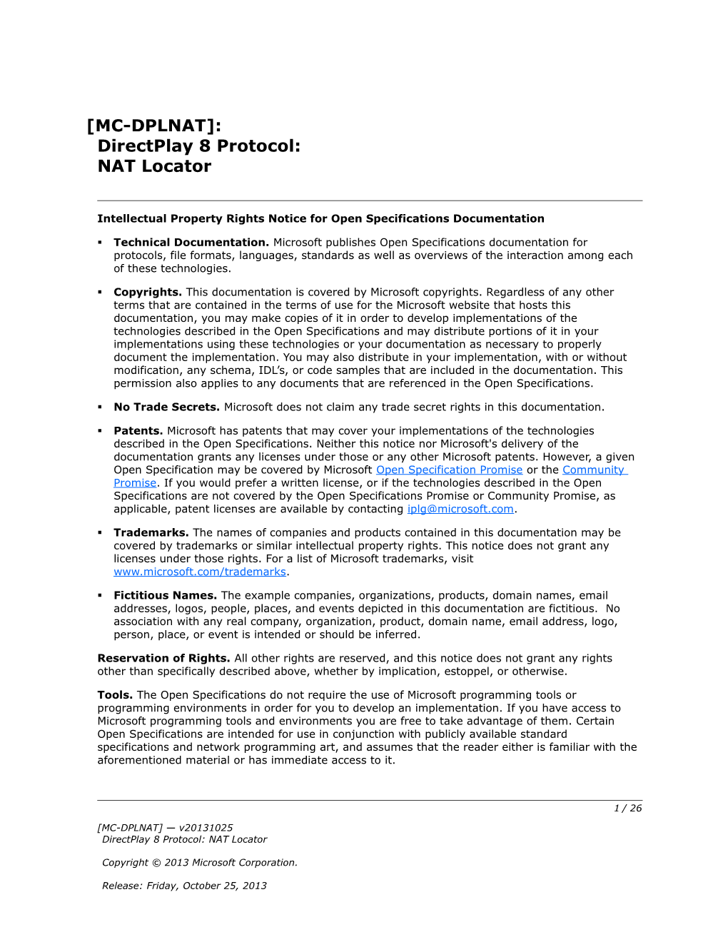 Intellectual Property Rights Notice for Open Specifications Documentation s39