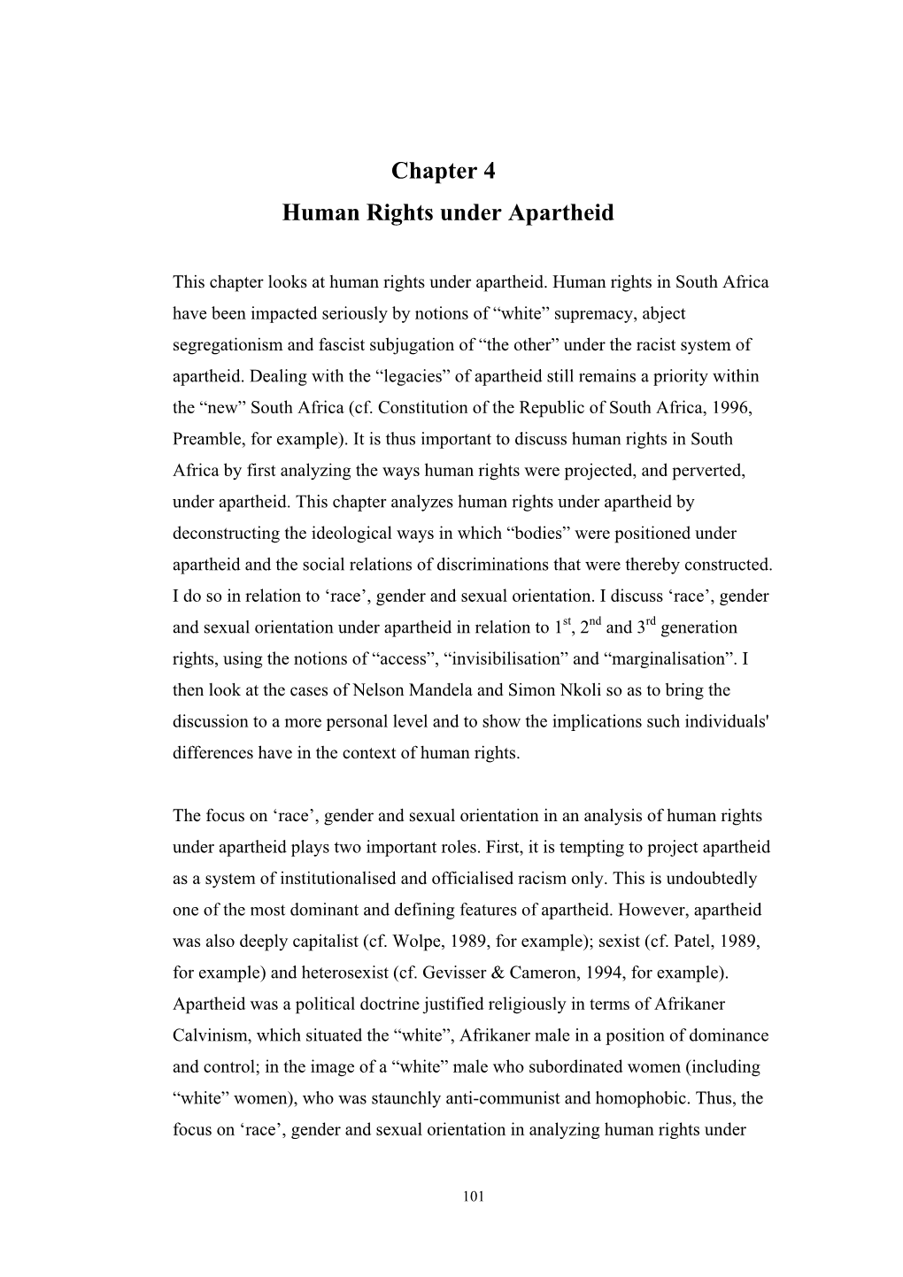 Chapter 4 Human Rights Under Apartheid