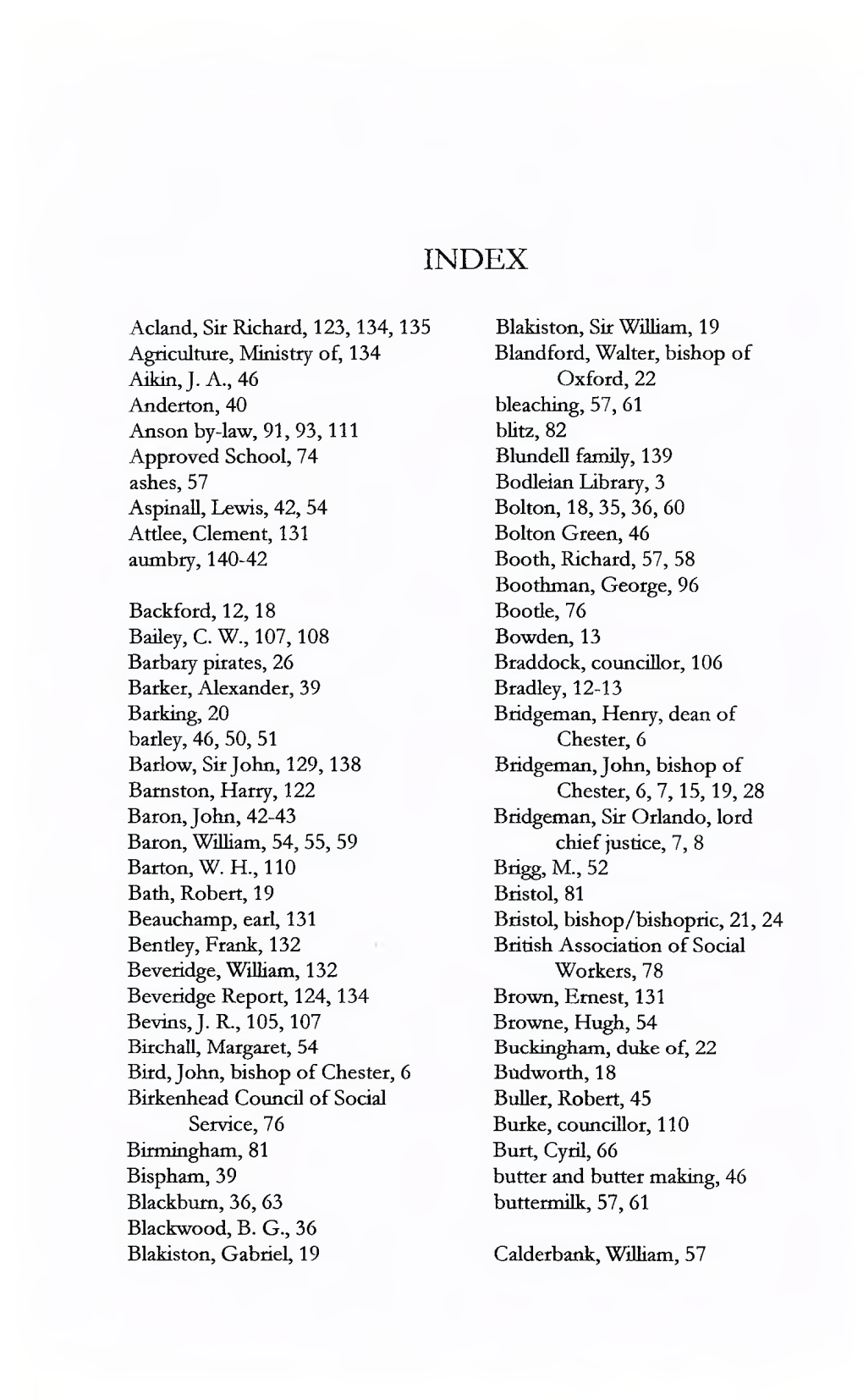 Acland, Sir Richard, 123,134,135 Agriculture, Ministry Of, 134 Aikin