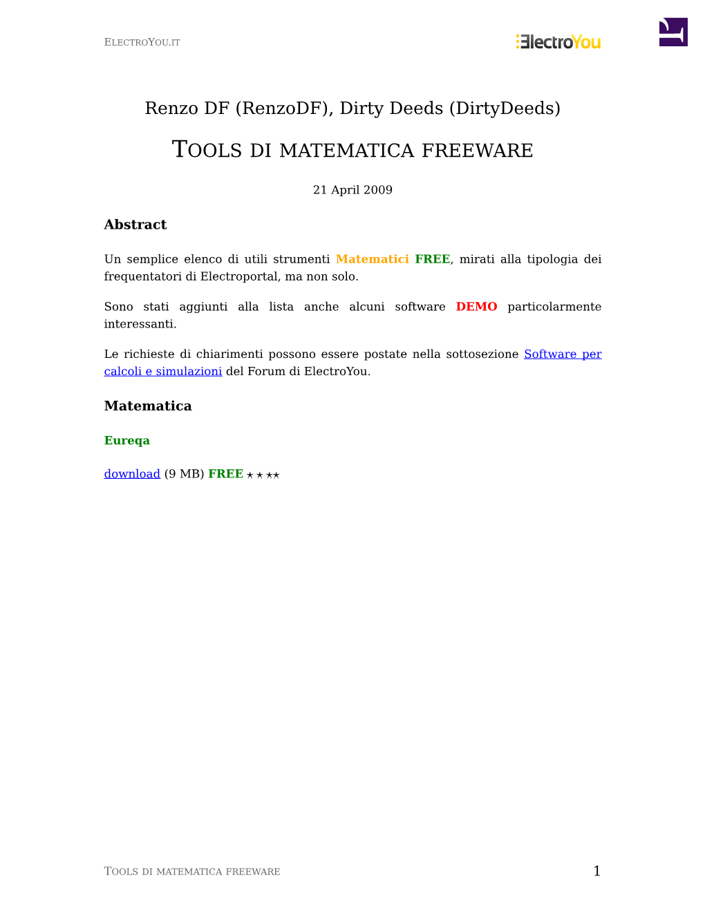 Tools Di Matematica Freeware