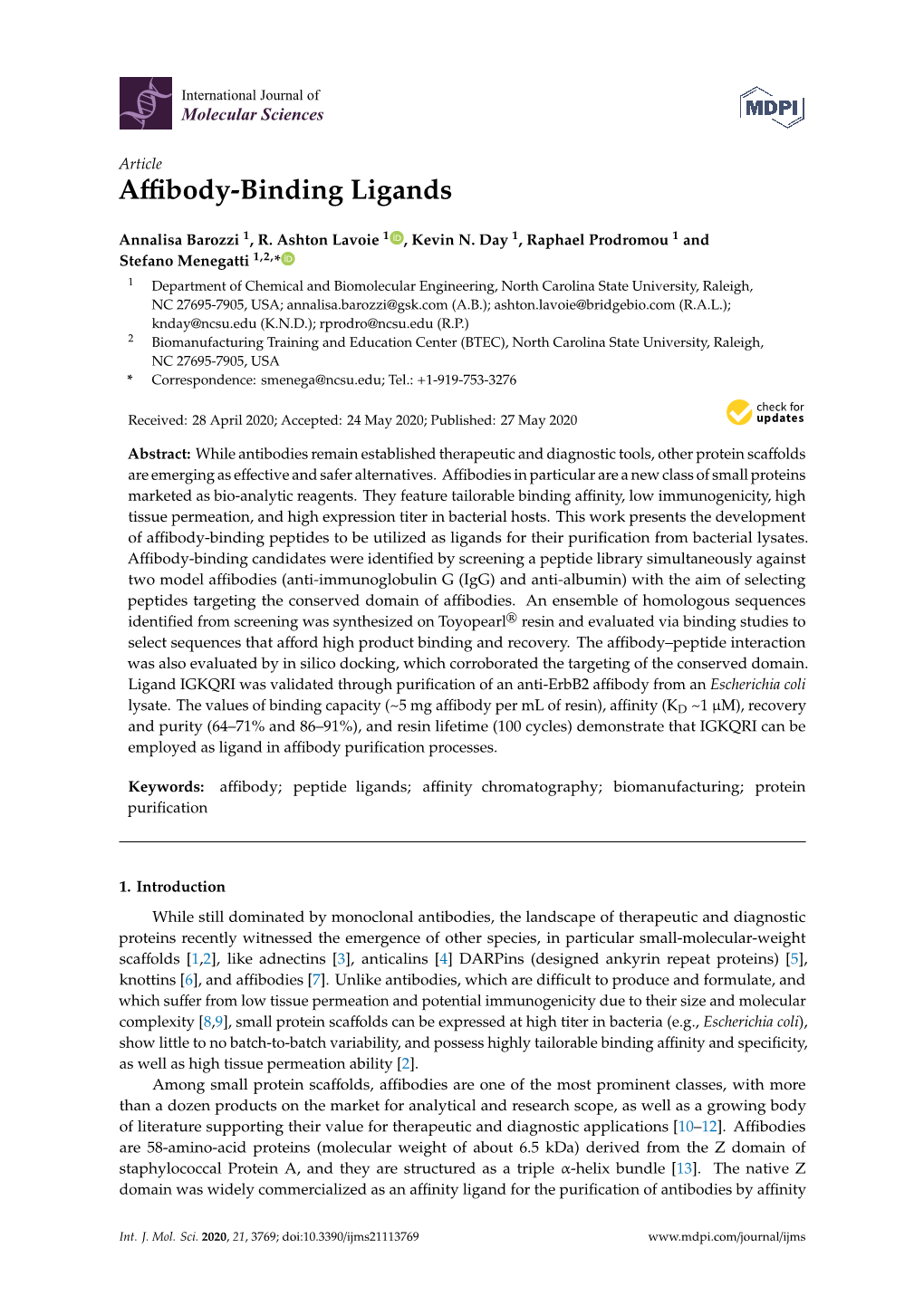 Affibody-Binding Ligands