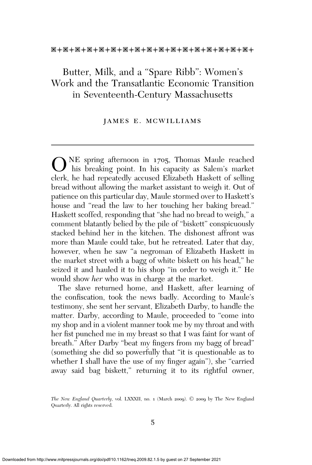 Women's Work and the Transatlantic Economic Transition In