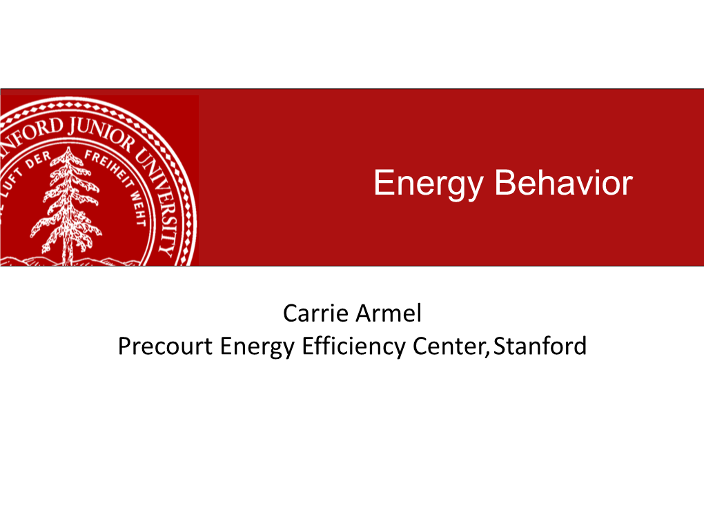 Energy Behavior