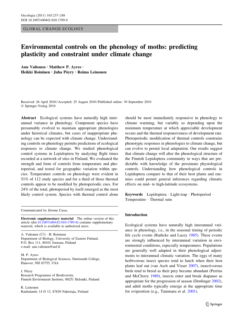 Predicting Plasticity and Constraint Under Climate Change