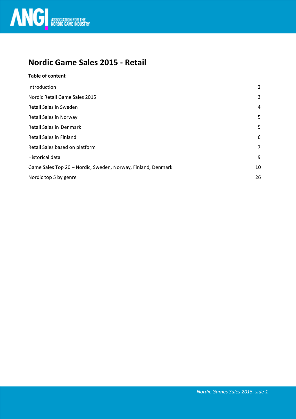 Nordic Game Sales 2015 - Retail