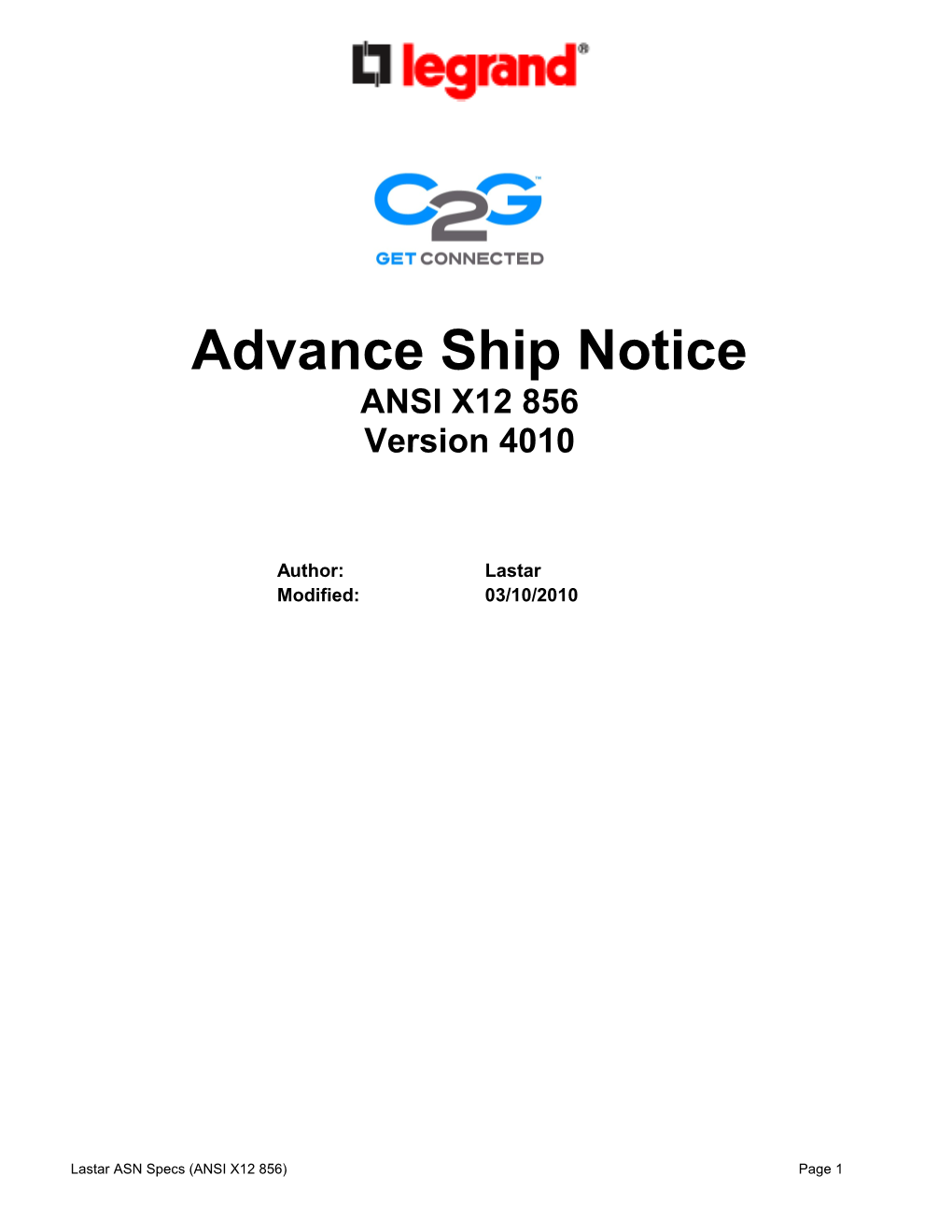 Advance Ship Notice